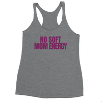 Load image into Gallery viewer, Front view of grey No Soft Mom Energy™ flowy racerback tank top for women