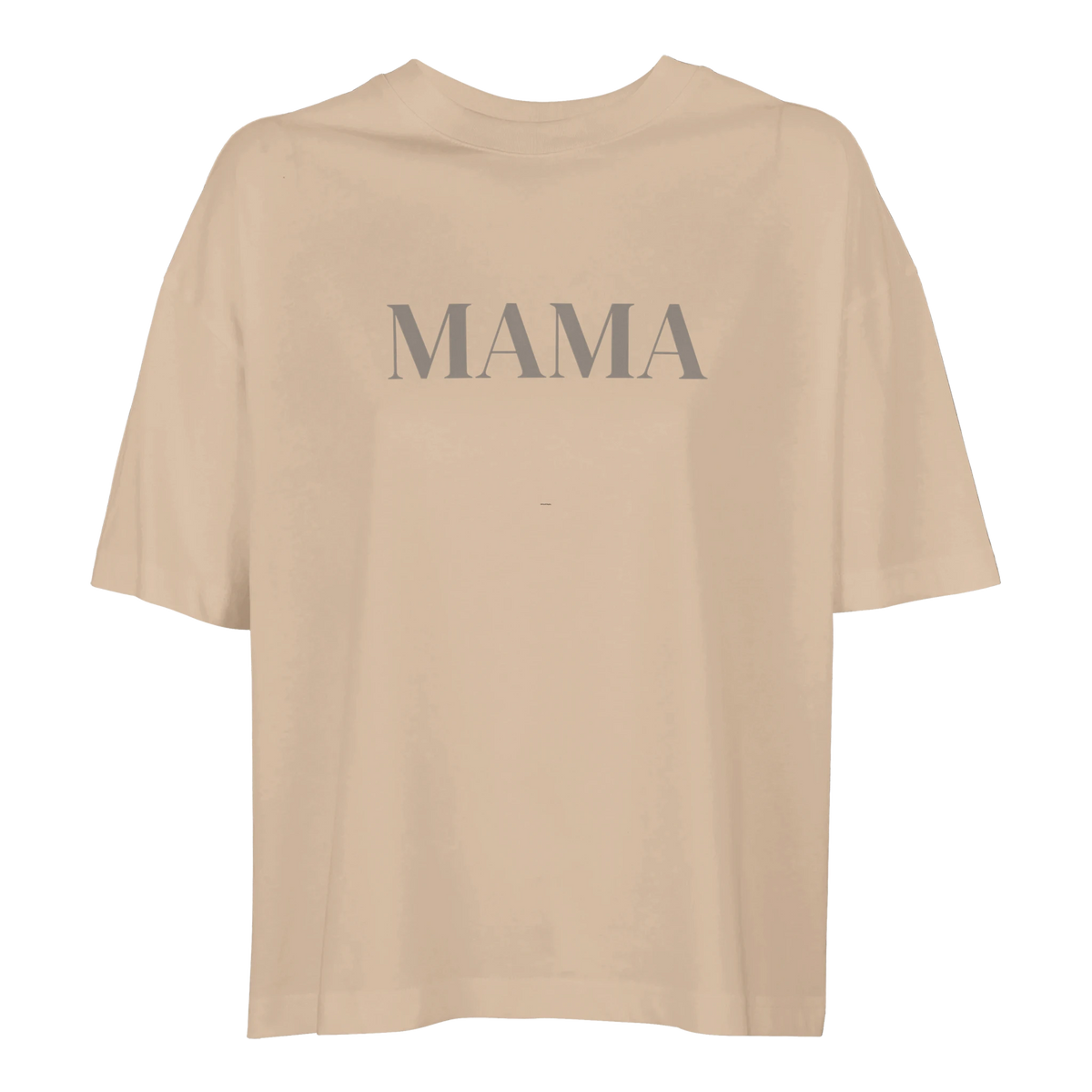 Ivory MAMA cropped tee with minimalist front design and relaxed fit