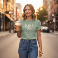 Load image into Gallery viewer, Mama Vibes Tee – Comfort Colors® Bay Green Mom Shirt