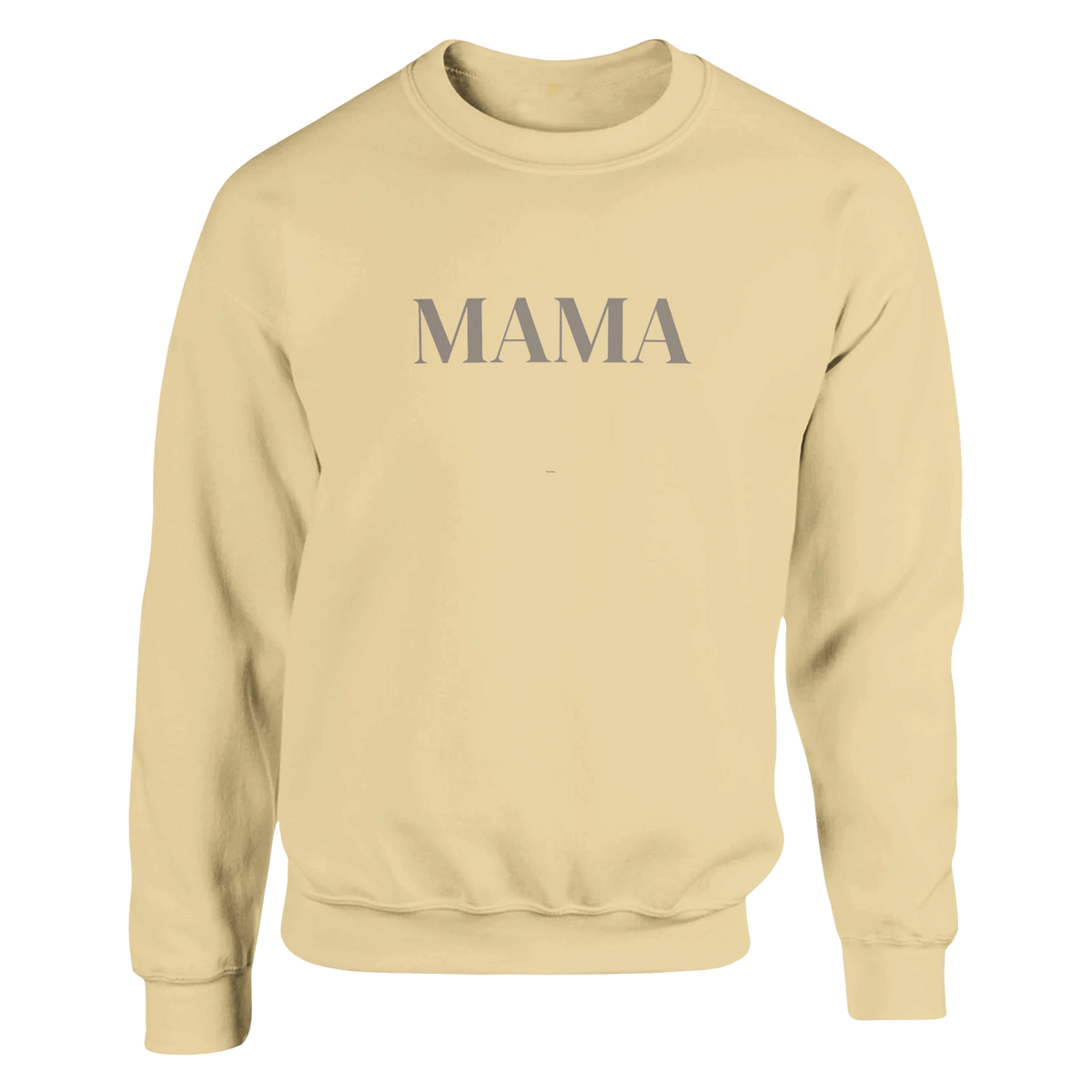 Butter yellow MAMA crewneck sweatshirt with minimalist front text design